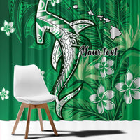 Personalized Hawaiian Maori Hammerhead Shark Window Curtain Omaomao Plumeria - Polynesian Pride