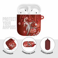 Personalized Hawaiian Maori Hammerhead Shark AirPods Case Ulaula Plumeria - Polynesian Pride