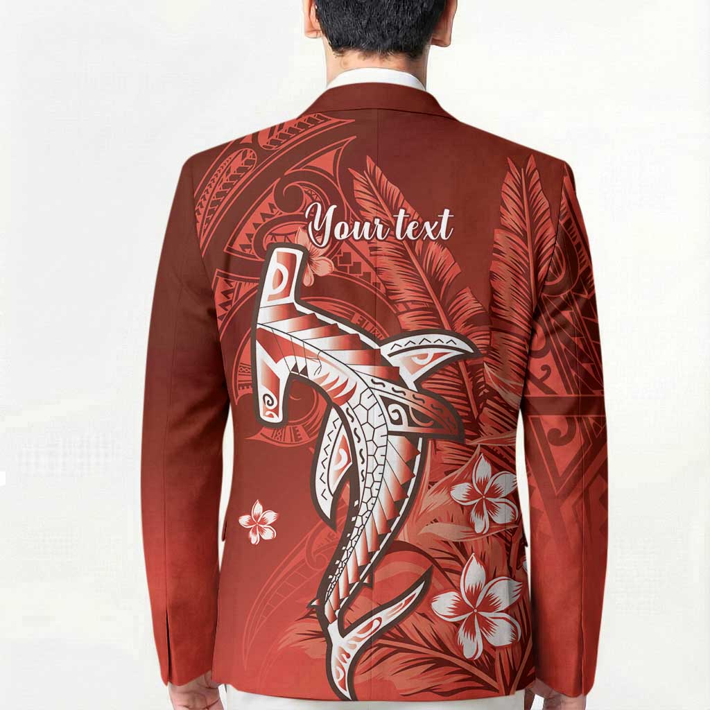 Personalized Hawaiian Maori Hammerhead Shark Blazer Ulaula Plumeria - Polynesian Pride