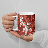 Personalized Hawaiian Maori Hammerhead Shark Ceramic Mug Ulaula Plumeria - Polynesian Pride