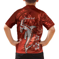 Personalized Hawaiian Maori Hammerhead Shark Family Matching Long Sleeve Bodycon Dress and Hawaiian Shirt Ulaula Plumeria LT9 - Polynesian Pride