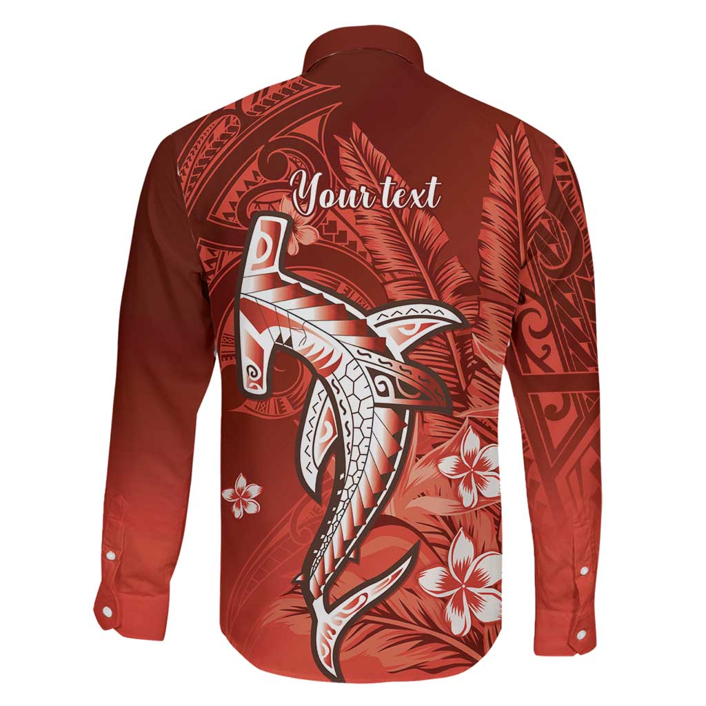 Personalized Hawaiian Maori Hammerhead Shark Family Matching Tank Maxi Dress and Hawaiian Shirt Ulaula Plumeria LT9 - Polynesian Pride