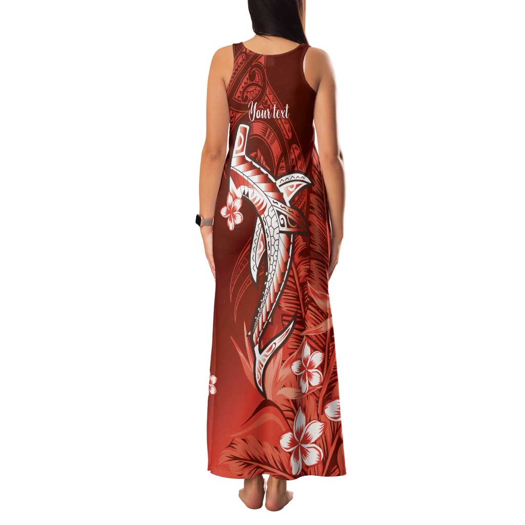 Personalized Hawaiian Maori Hammerhead Shark Family Matching Tank Maxi Dress and Hawaiian Shirt Ulaula Plumeria LT9 - Polynesian Pride
