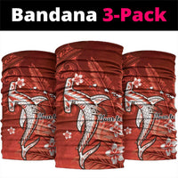Personalized Hawaiian Maori Hammerhead Shark Neck Gaiter Ulaula Plumeria - Polynesian Pride