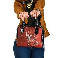 Personalized Hawaiian Maori Hammerhead Shark Shoulder Handbag Ulaula Plumeria - Polynesian Pride