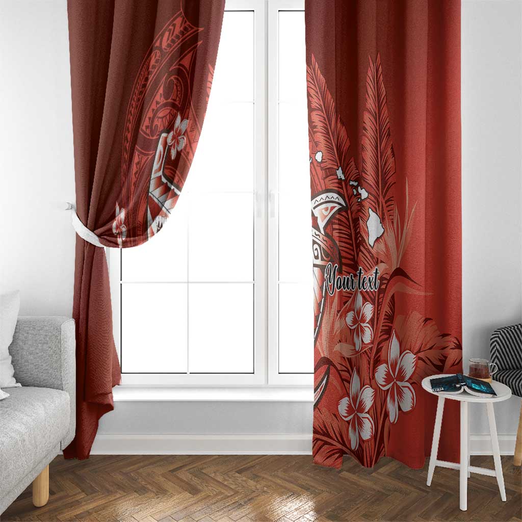 Personalized Hawaiian Maori Hammerhead Shark Window Curtain Ulaula Plumeria LT9 - Polynesian Pride