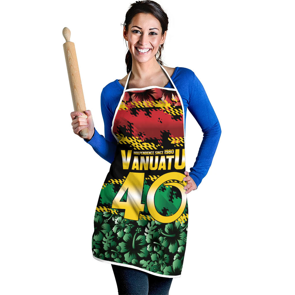 Vanuatu 46th Year Anniversary Apron 30 July 1980 Hibiscus Seamless Pattern