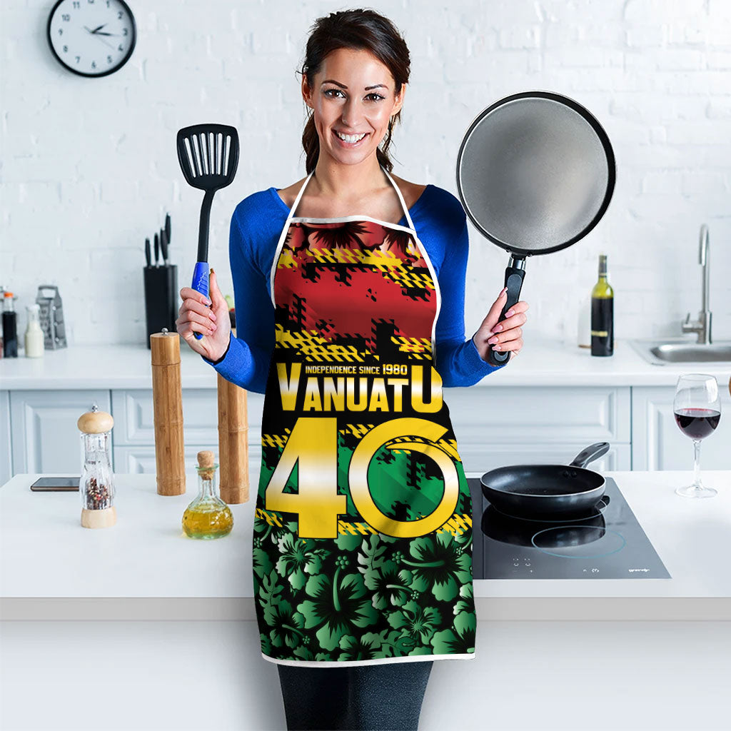 Vanuatu 46th Year Anniversary Apron 30 July 1980 Hibiscus Seamless Pattern