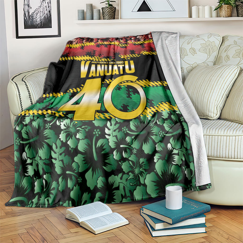 Vanuatu 46th Year Anniversary Blanket 30 July 1980 Hibiscus Seamless Pattern