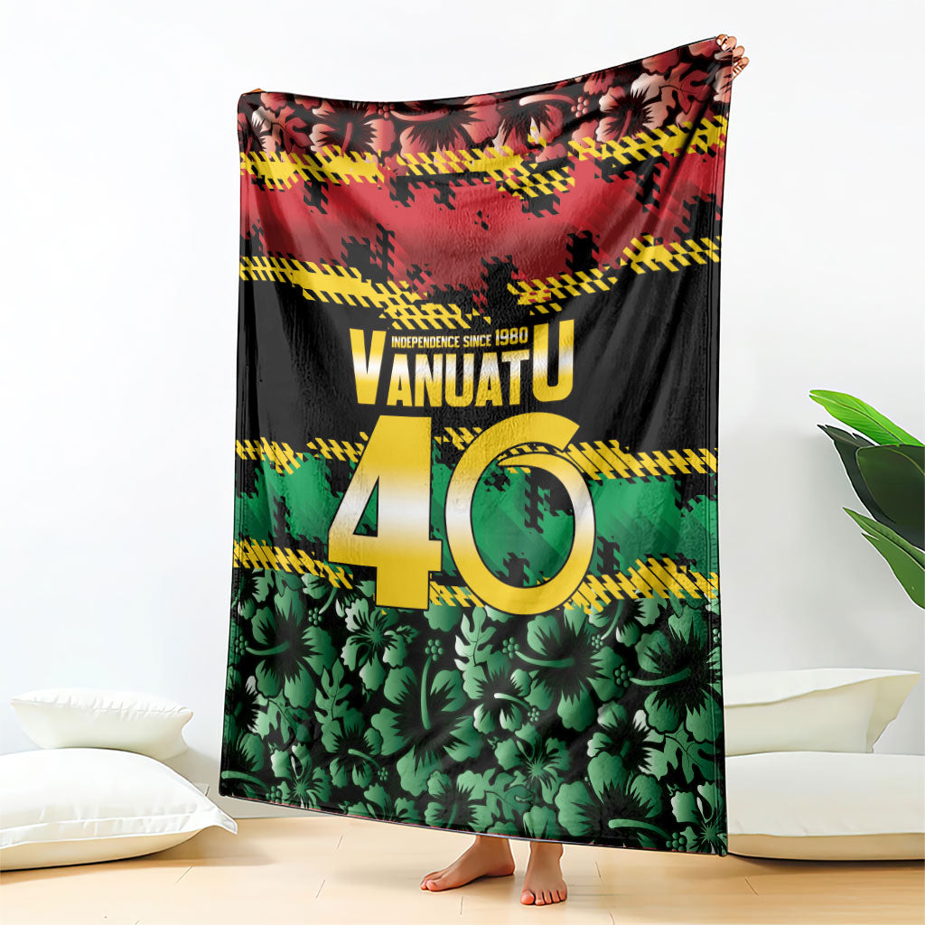 Vanuatu 46th Year Anniversary Blanket 30 July 1980 Hibiscus Seamless Pattern