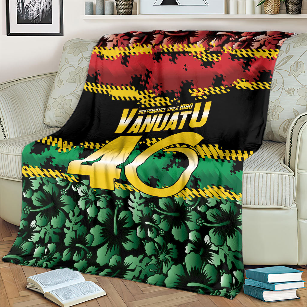 Vanuatu 46th Year Anniversary Blanket 30 July 1980 Hibiscus Seamless Pattern
