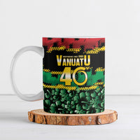 Vanuatu 46th Year Anniversary Ceramic Mug 30 July 1980 Hibiscus Seamless Pattern