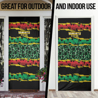 Vanuatu 46th Year Anniversary Door Cover 30 July 1980 Hibiscus Seamless Pattern