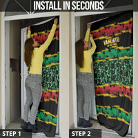Vanuatu 46th Year Anniversary Door Cover 30 July 1980 Hibiscus Seamless Pattern