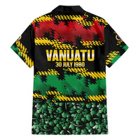 Vanuatu 46th Year Anniversary Family Matching Off Shoulder Short Dress and Hawaiian Shirt 30 July 1980 Hibiscus Seamless Pattern LT9 - Polynesian Pride