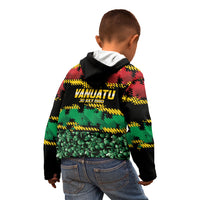 Vanuatu 46th Year Anniversary Kid Hoodie 30 July 1980 Hibiscus Seamless Pattern