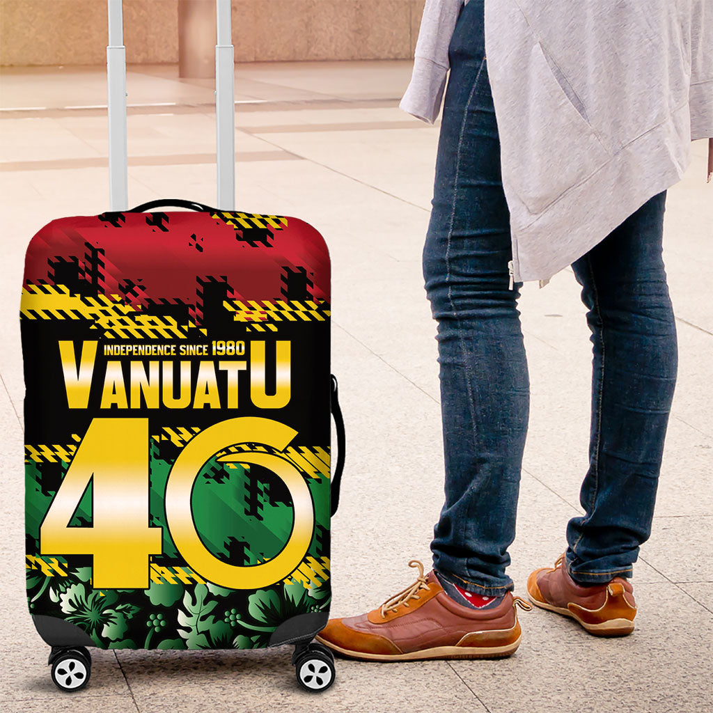 Vanuatu 46th Year Anniversary Luggage Cover 30 July 1980 Hibiscus Seamless Pattern