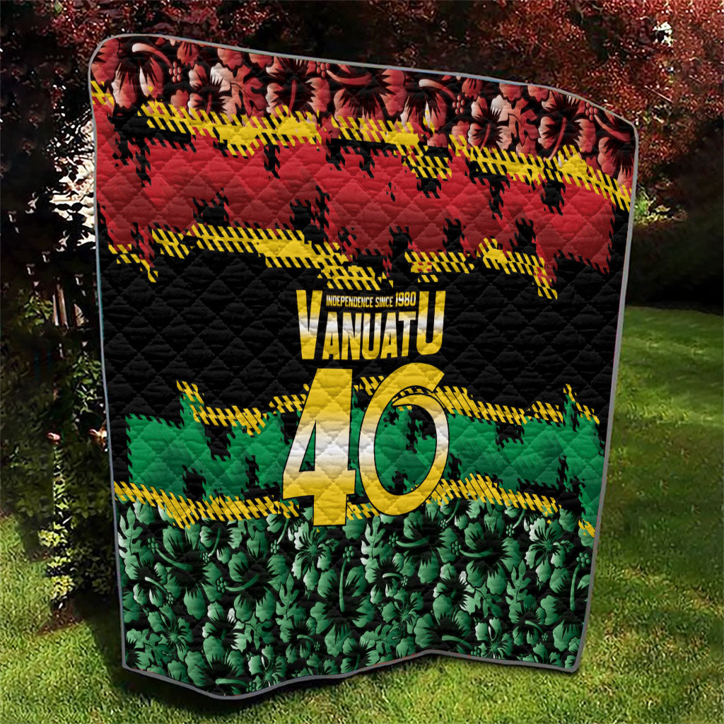 Vanuatu 46th Year Anniversary Quilt 30 July 1980 Hibiscus Seamless Pattern