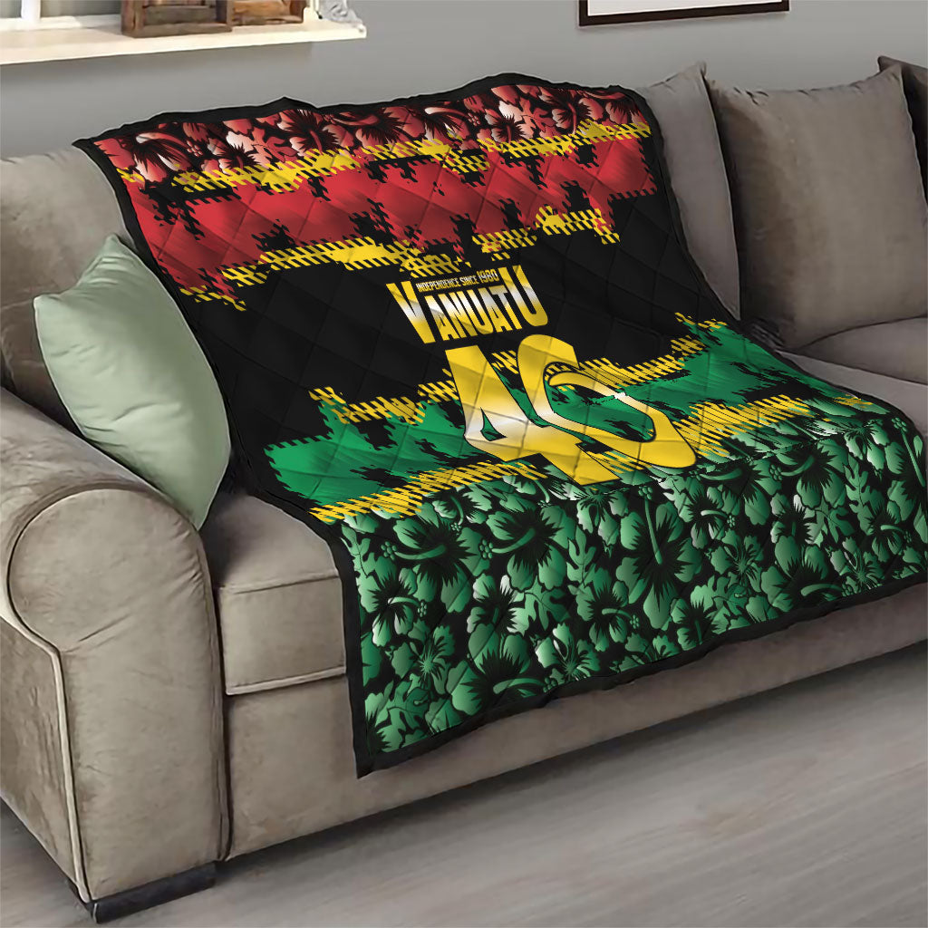 Vanuatu 46th Year Anniversary Quilt 30 July 1980 Hibiscus Seamless Pattern