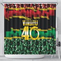 Vanuatu 46th Year Anniversary Shower Curtain 30 July 1980 Hibiscus Seamless Pattern