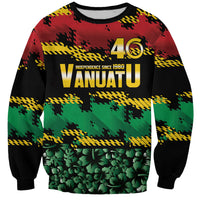 Vanuatu 46th Year Anniversary Sweatshirt 30 July 1980 Hibiscus Seamless Pattern