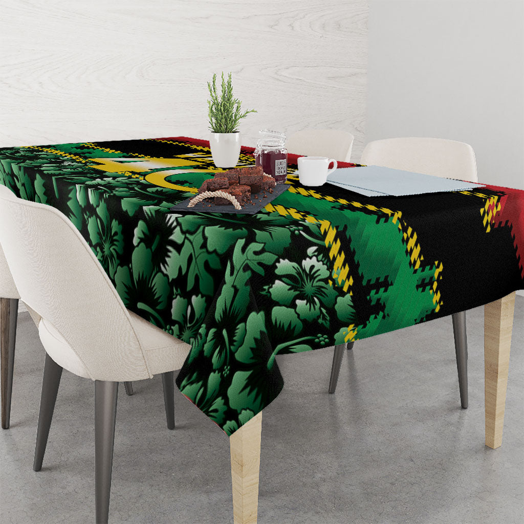 Vanuatu 46th Year Anniversary Tablecloth 30 July 1980 Hibiscus Seamless Pattern