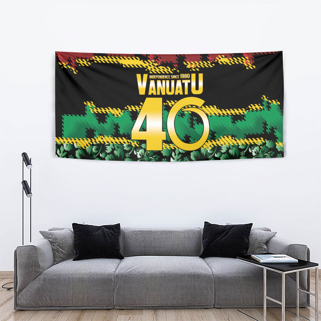 Vanuatu 46th Year Anniversary Tapestry 30 July 1980 Hibiscus Seamless Pattern