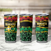 Vanuatu 46th Year Anniversary Tumbler Cup 30 July 1980 Hibiscus Seamless Pattern