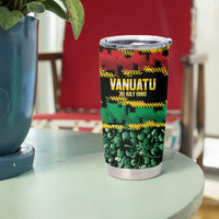 Vanuatu 46th Year Anniversary Tumbler Cup 30 July 1980 Hibiscus Seamless Pattern