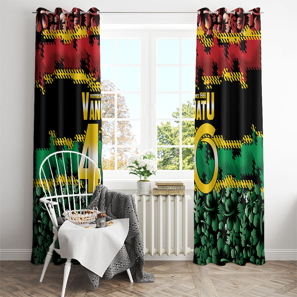 Vanuatu 46th Year Anniversary Window Curtain 30 July 1980 Hibiscus Seamless Pattern