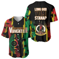 Vanuatu 46th Year Anniversary Baseball Jersey Tamtam Slit Drums Long God Yumi Stanap LT9 - Polynesian Pride