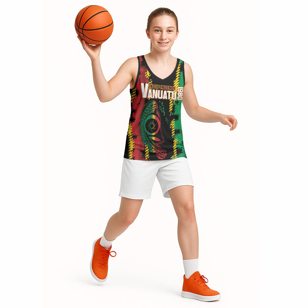 Vanuatu 46th Year Anniversary Basketball Jersey Tamtam Slit Drums Long God Yumi Stanap