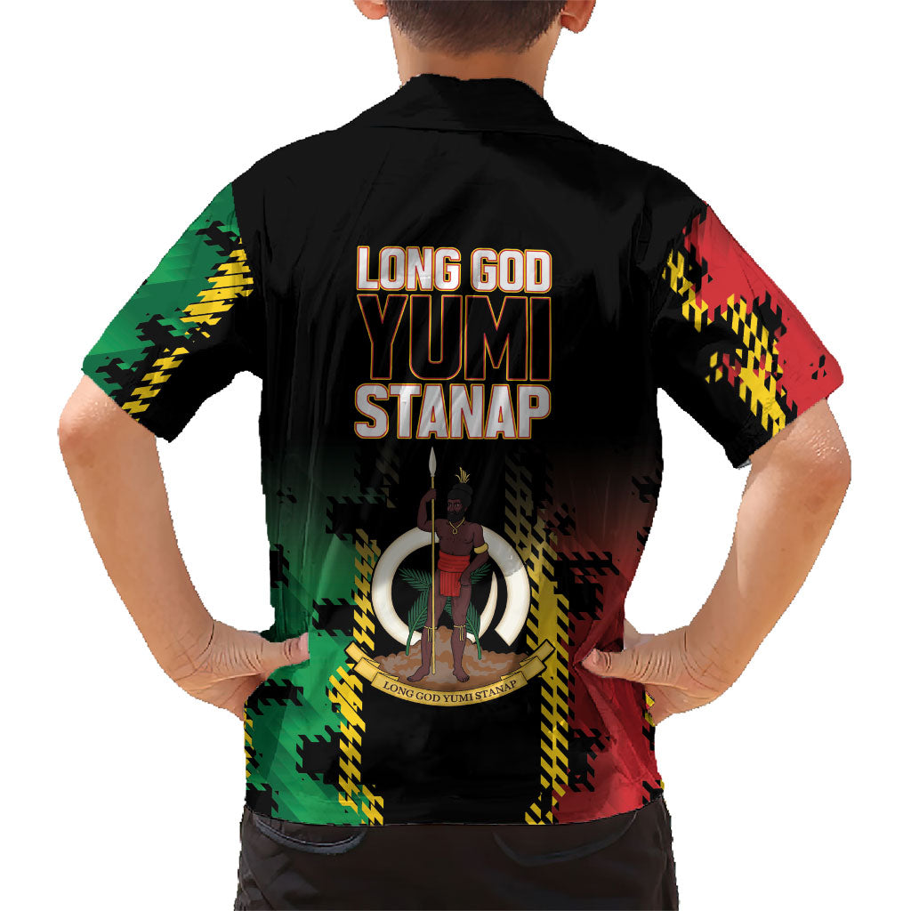 Vanuatu 46th Year Anniversary Family Matching Puletasi and Hawaiian Shirt Tamtam Slit Drums Long God Yumi Stanap LT9 - Polynesian Pride