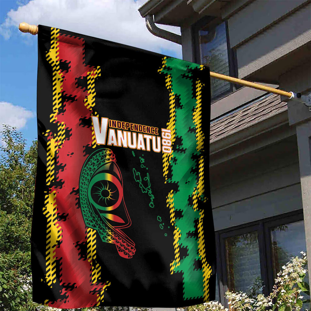 Vanuatu 46th Year Anniversary Garden Flag Tamtam Slit Drums Long God Yumi Stanap