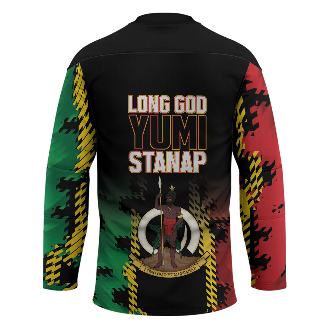 Vanuatu 46th Year Anniversary Hockey Jersey Tamtam Slit Drums Long God Yumi Stanap
