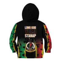 Vanuatu 46th Year Anniversary Kid Hoodie Tamtam Slit Drums Long God Yumi Stanap