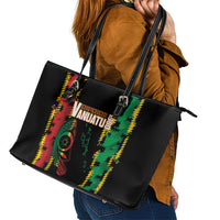 Vanuatu 46th Year Anniversary Leather Tote Bag Tamtam Slit Drums Long God Yumi Stanap