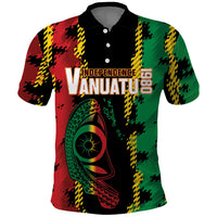 Vanuatu 46th Year Anniversary Polo Shirt Tamtam Slit Drums Long God Yumi Stanap LT9 Black - Polynesian Pride