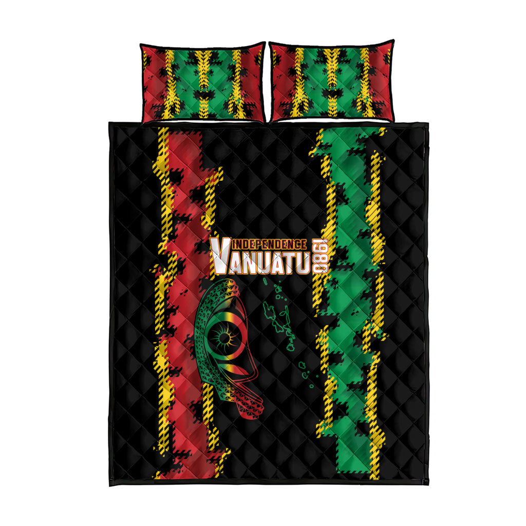 Vanuatu 46th Year Anniversary Quilt Bed Set Tamtam Slit Drums Long God Yumi Stanap LT9 - Polynesian Pride