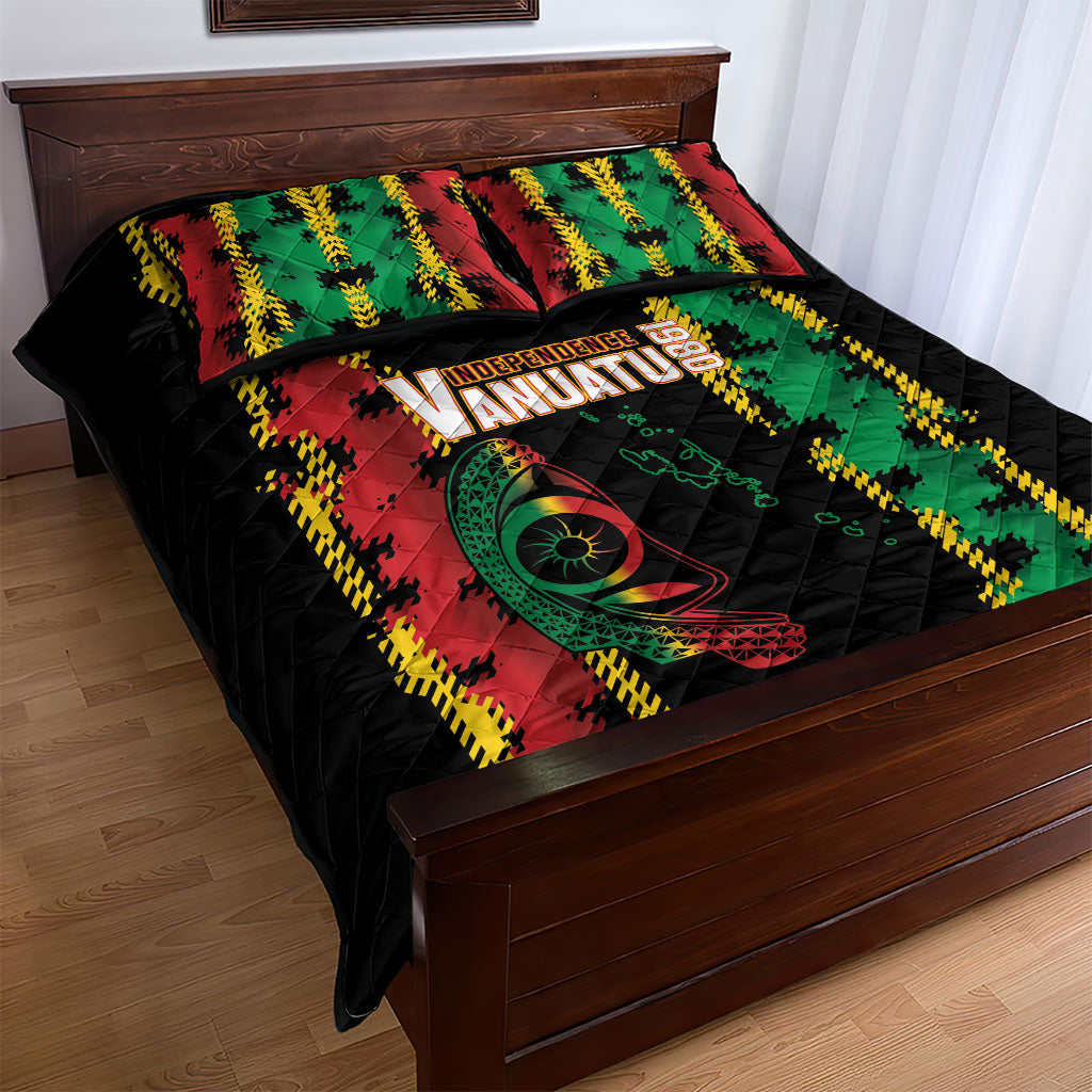Vanuatu 46th Year Anniversary Quilt Bed Set Tamtam Slit Drums Long God Yumi Stanap LT9 - Polynesian Pride