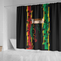 Vanuatu 46th Year Anniversary Shower Curtain Tamtam Slit Drums Long God Yumi Stanap