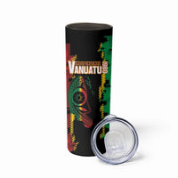 Vanuatu 46th Year Anniversary Skinny Tumbler Tamtam Slit Drums Long God Yumi Stanap LT9 - Polynesian Pride