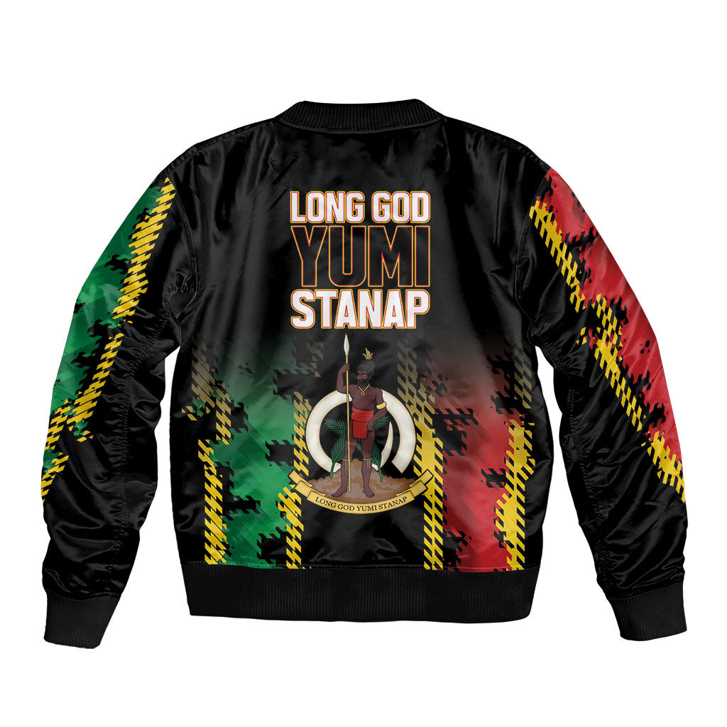 Vanuatu 46th Year Anniversary Sleeve Zip Bomber Jacket Tamtam Slit Drums Long God Yumi Stanap LT9 - Polynesian Pride