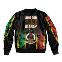 Vanuatu 46th Year Anniversary Sleeve Zip Bomber Jacket Tamtam Slit Drums Long God Yumi Stanap LT9 - Polynesian Pride