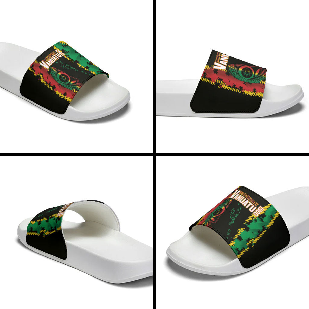 Vanuatu 46th Year Anniversary Slide Sandals Tamtam Slit Drums Long God Yumi Stanap