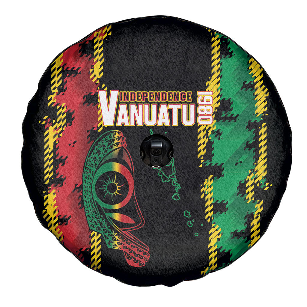 Vanuatu 46th Year Anniversary Spare Tire Cover Tamtam Slit Drums Long God Yumi Stanap