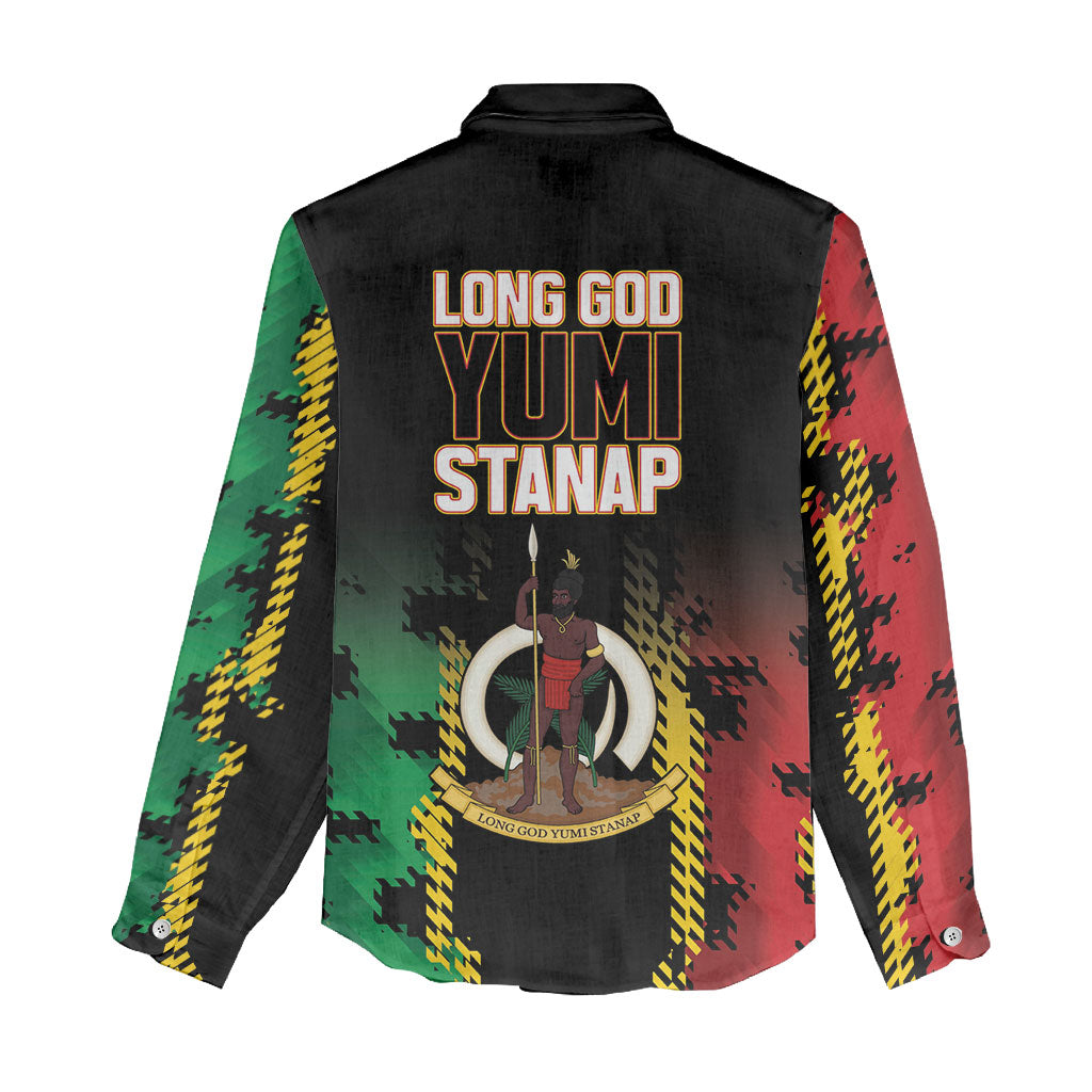 Vanuatu 46th Year Anniversary Women Casual Shirt Tamtam Slit Drums Long God Yumi Stanap LT9 - Polynesian Pride