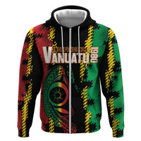 Vanuatu 46th Year Anniversary Zip Hoodie Tamtam Slit Drums Long God Yumi Stanap