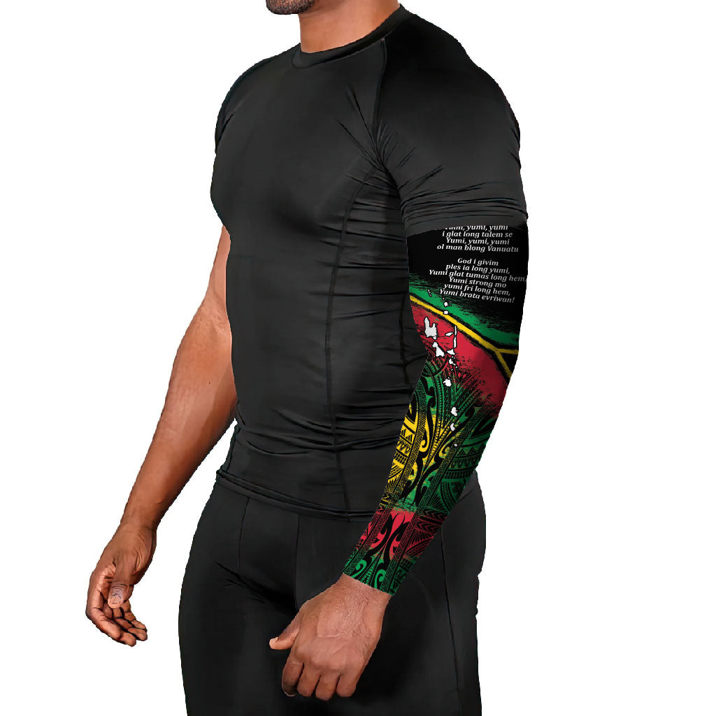 Vanuatu 46th Year Anniversary Arm Sleeves Vintage Grunge Vanuatu Flag Heritage