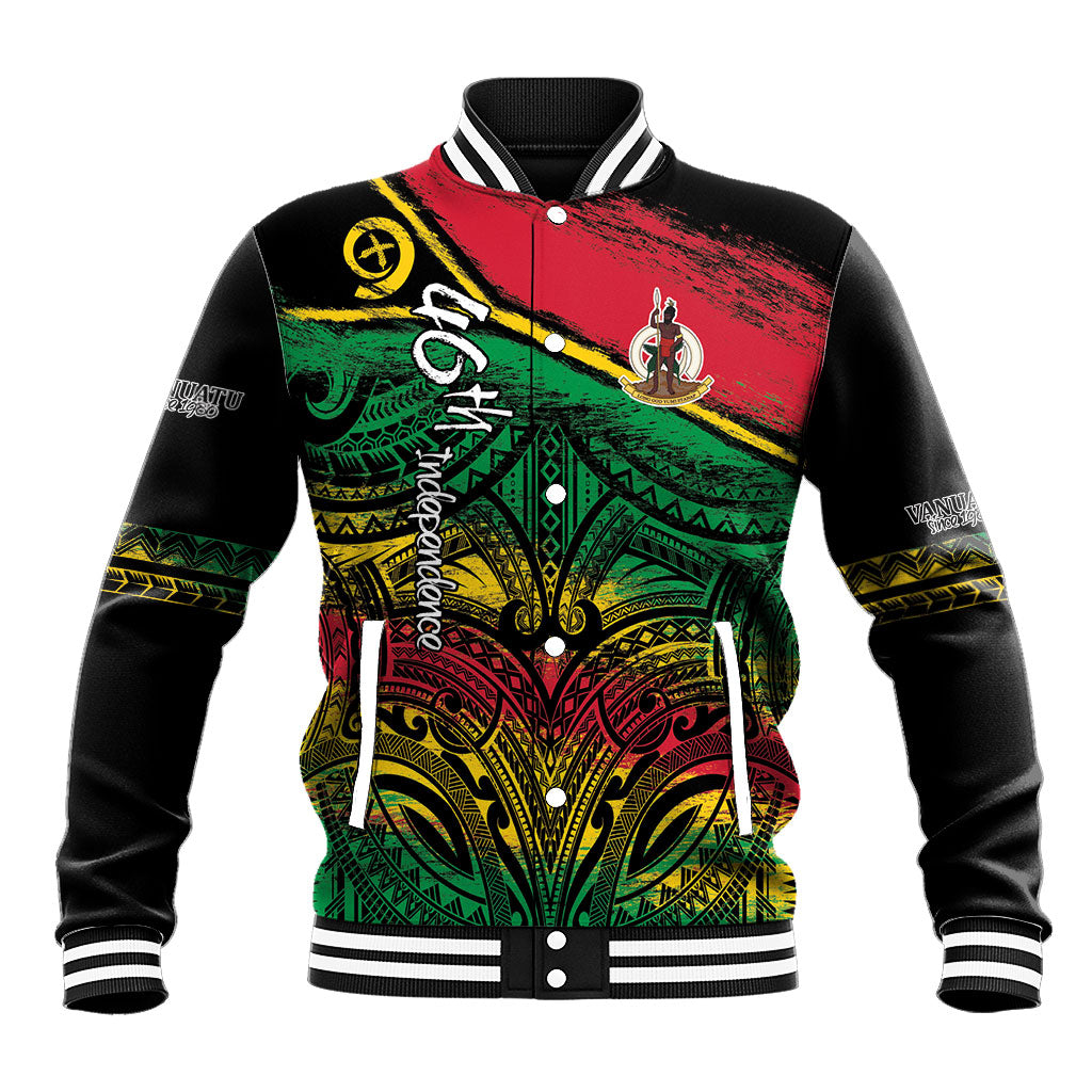 Vanuatu 46th Year Anniversary Baseball Jacket Vintage Grunge Vanuatu Flag Heritage